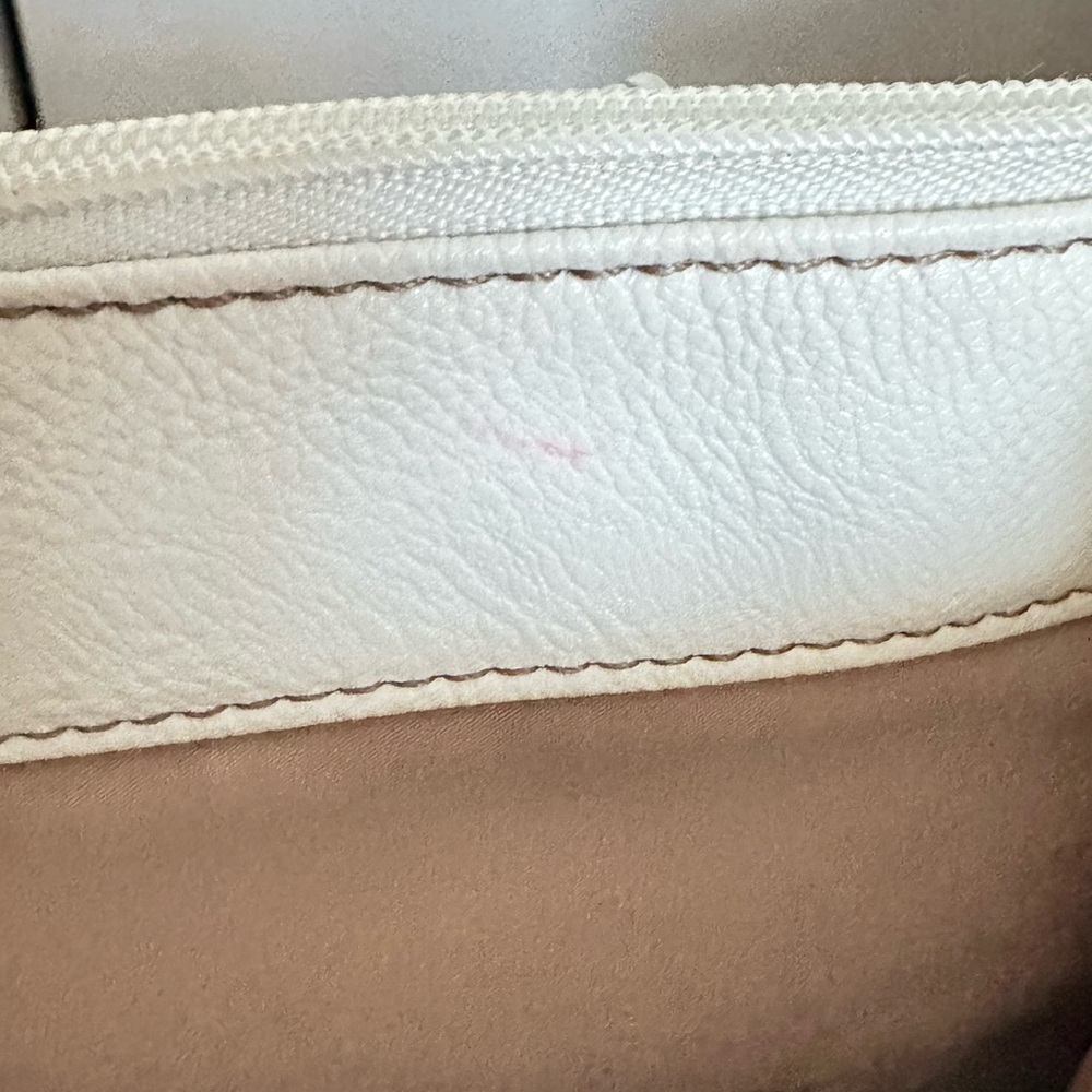 Large Vegan Leather White/Cream Coloured Nine West Tote Handbag/Purse - Picture 10 of 10